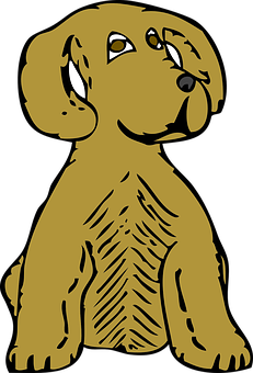 Cartoon Brown Dog Illustration PNG image