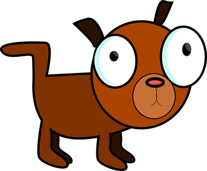 Cartoon Brown Dogwith Big Eyes PNG image