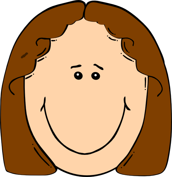 Cartoon Brown Hair Person Smiling PNG image
