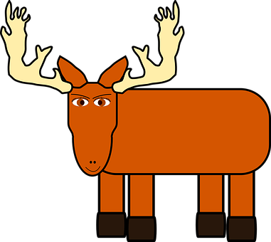 Cartoon Brown Moose Illustration PNG image