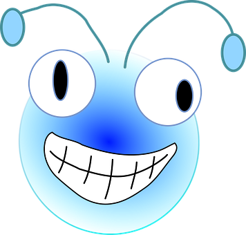 Cartoon Bug Face Graphic PNG image