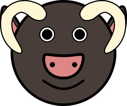 Cartoon Bull Face Graphic PNG image