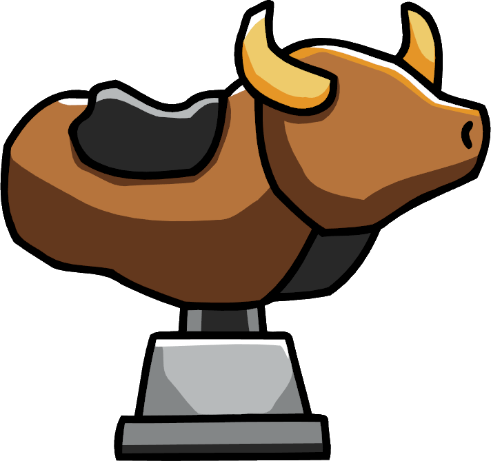 Cartoon Bull Trophy Graphic PNG image