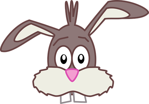 Cartoon Bunny Chewing Carrot PNG image