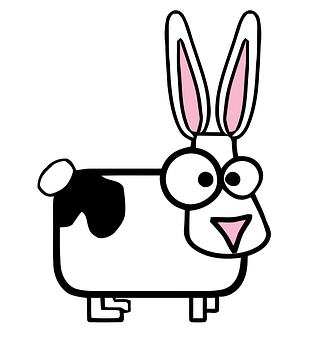 Cartoon Bunny Cow Hybrid PNG image