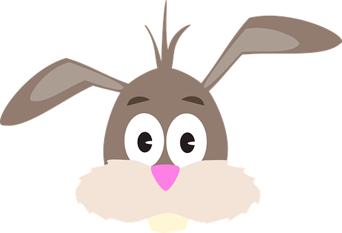 Cartoon Bunny Face Graphic PNG image