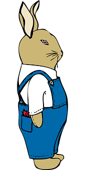 Cartoon Bunnyin Overalls PNG image