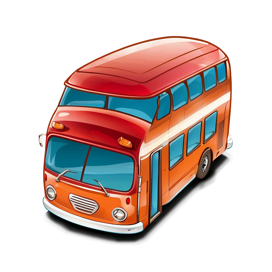 Cartoon Bus On Adventure Trip Png 26 PNG image