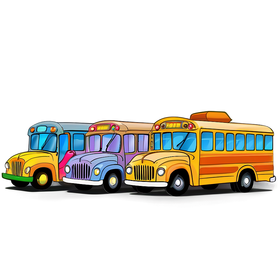 Cartoon Bus On Field Trip Png 2 PNG image