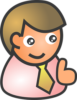 Cartoon Businessman Giving Thumbs Up PNG image