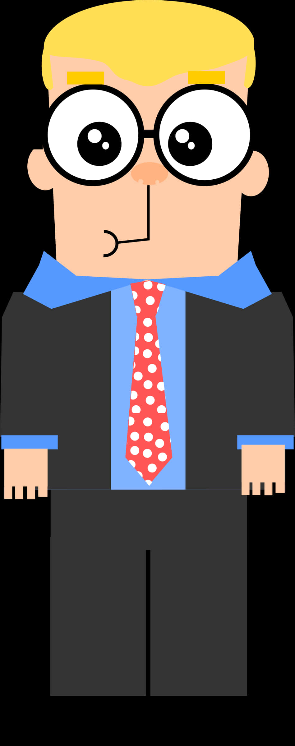 Cartoon Businessmanwith Glasses PNG image