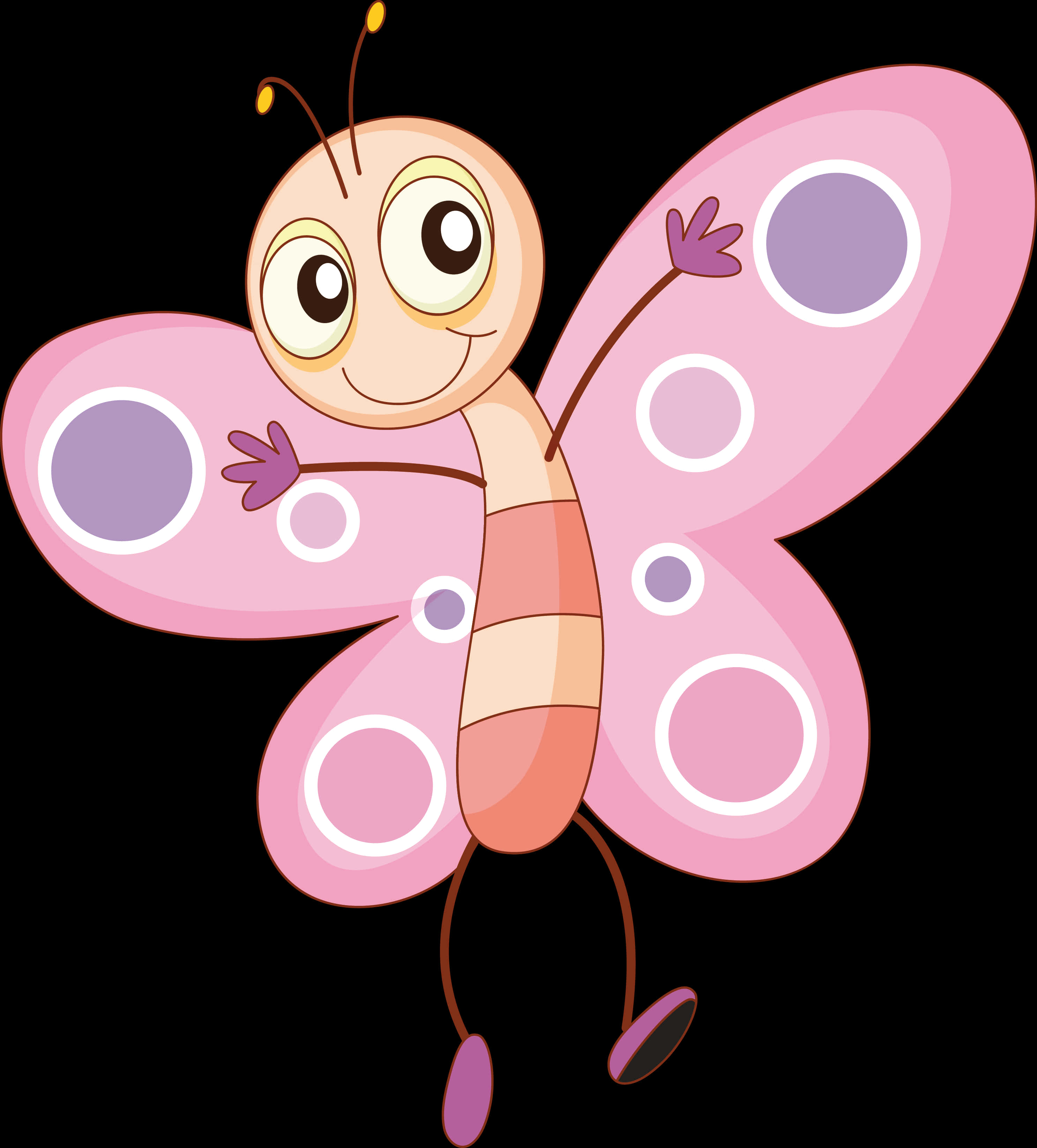 Cartoon Butterfly Character PNG image