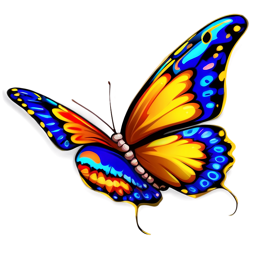 Cartoon Butterfly Clipart Png 04292024 PNG image