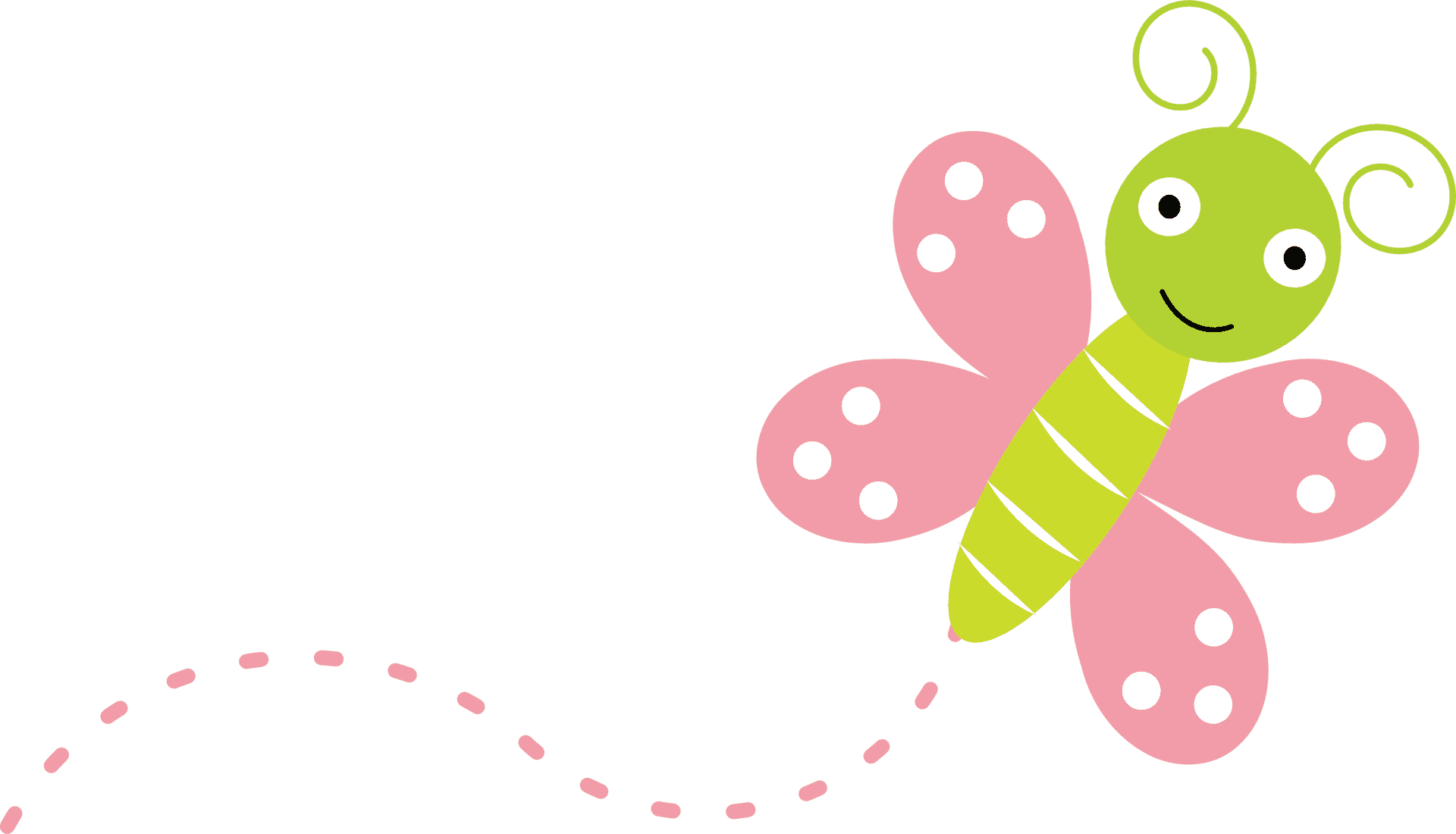 Cartoon Butterfly Flight Path PNG image