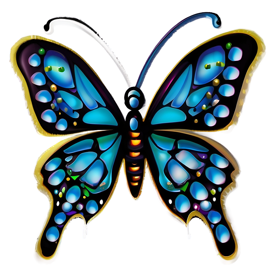 Cartoon Butterfly Outline Png 05252024 PNG image
