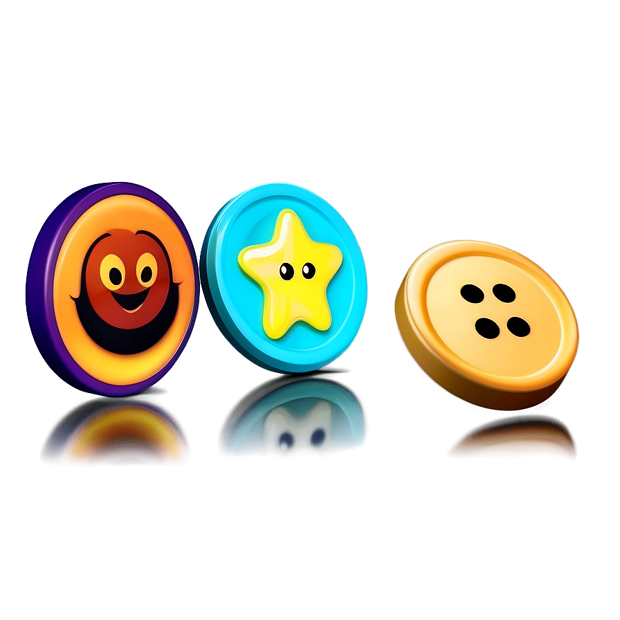 Cartoon Buttons Fun Png 06262024 PNG image