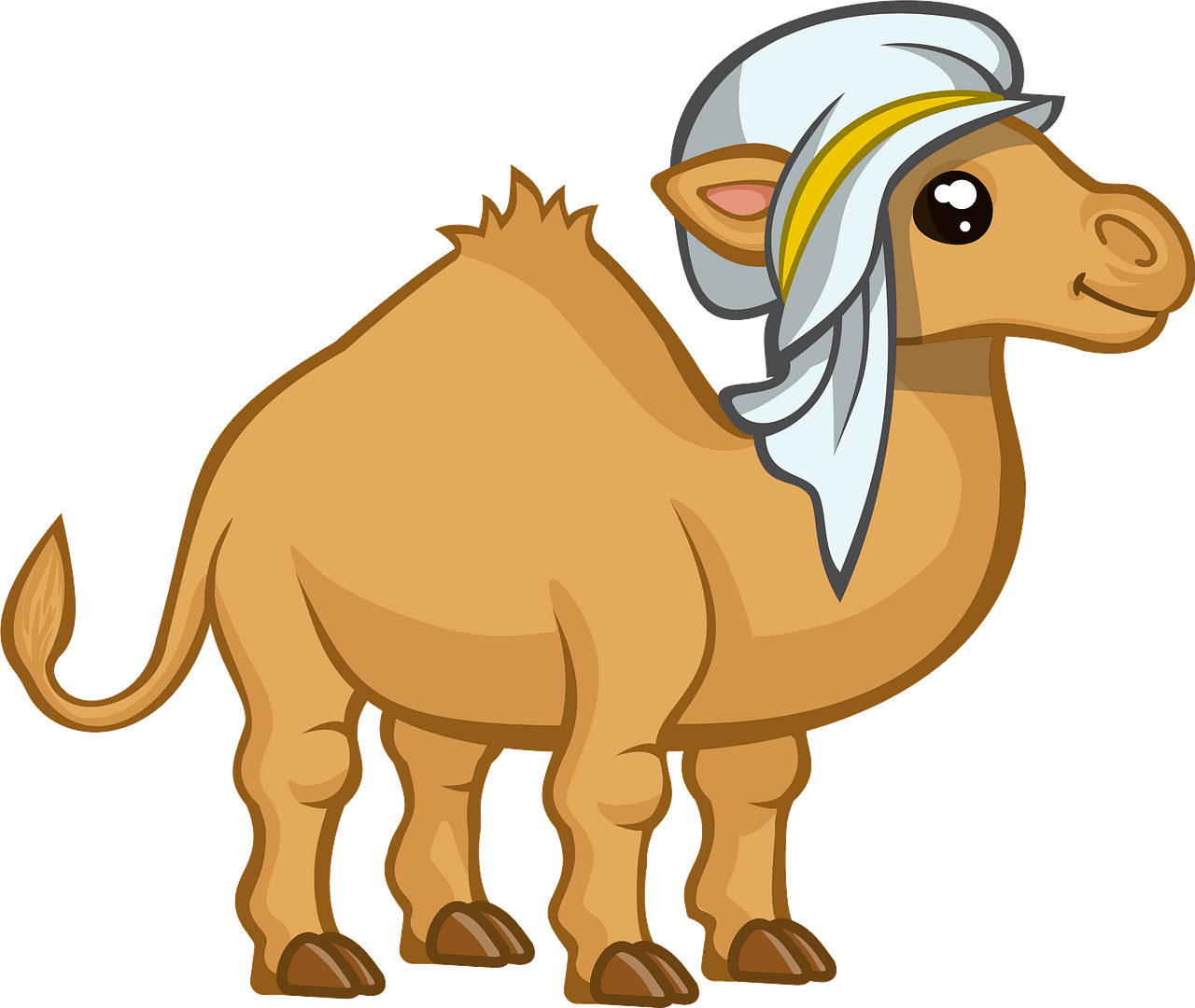 Cartoon Camel Wearing Headscarf PNG image