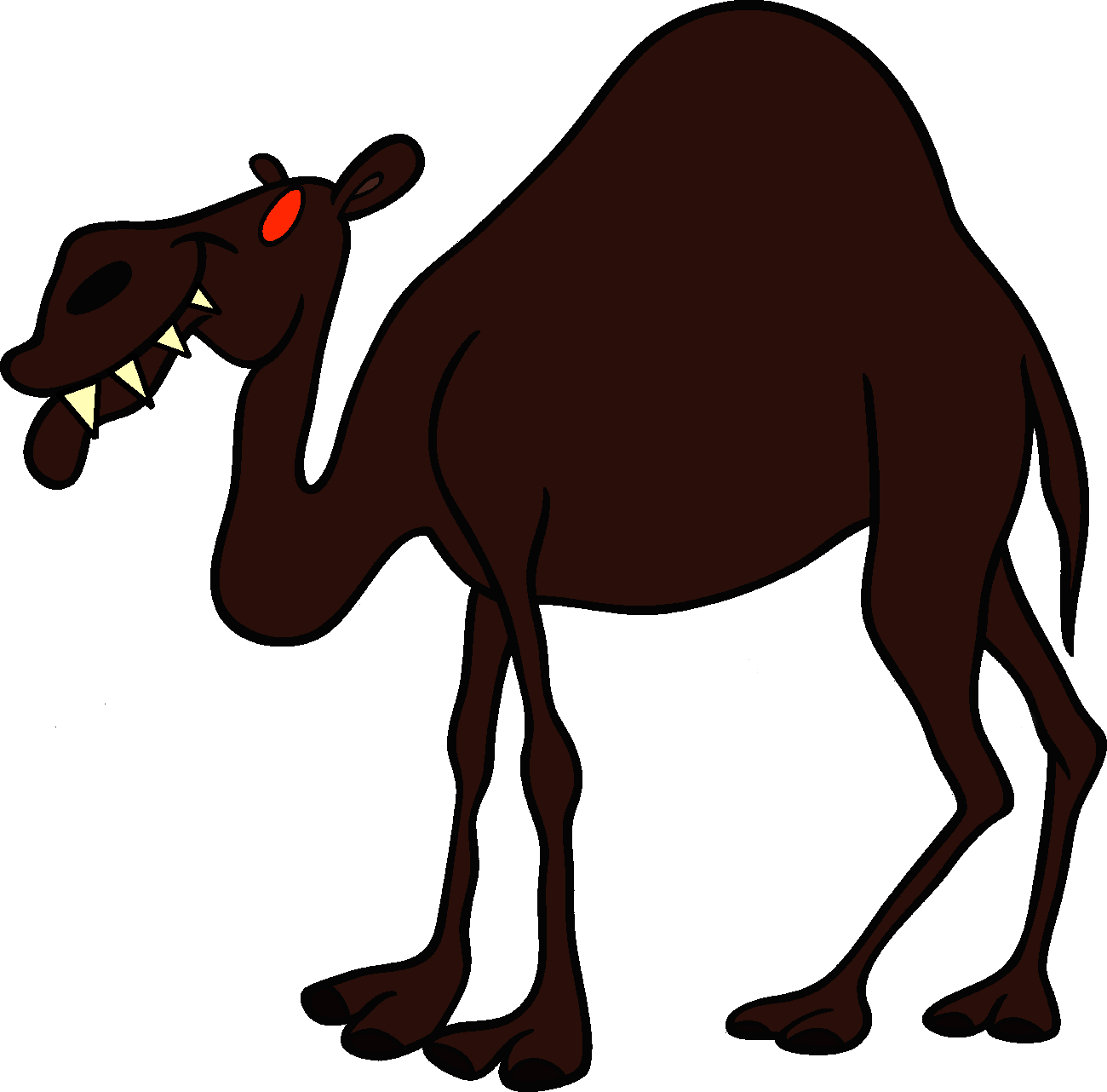 Cartoon Camelwith Sharp Teeth PNG image