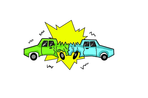 Cartoon Car Crash Illustration PNG image