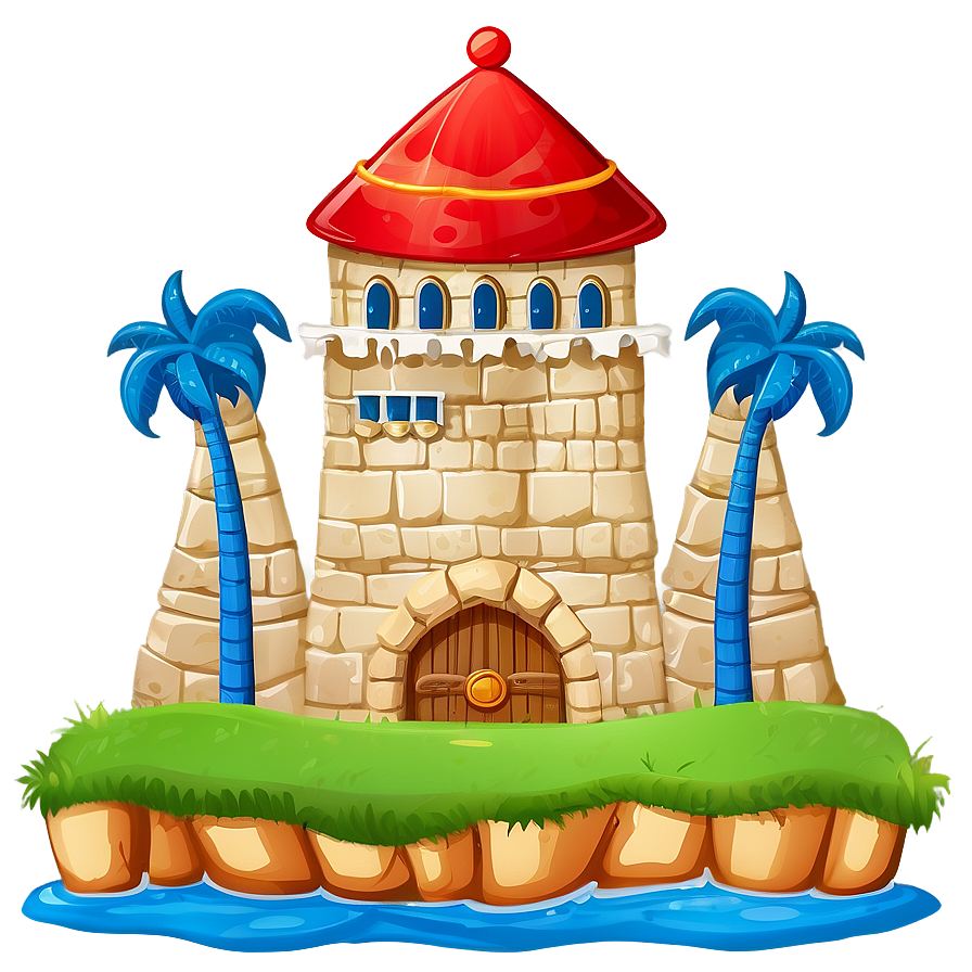 Cartoon Castle By The Sea Png Okt35 PNG image