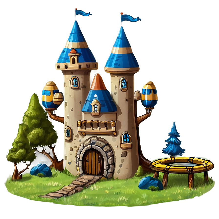 Cartoon Castle In Forest Png 06262024 PNG image