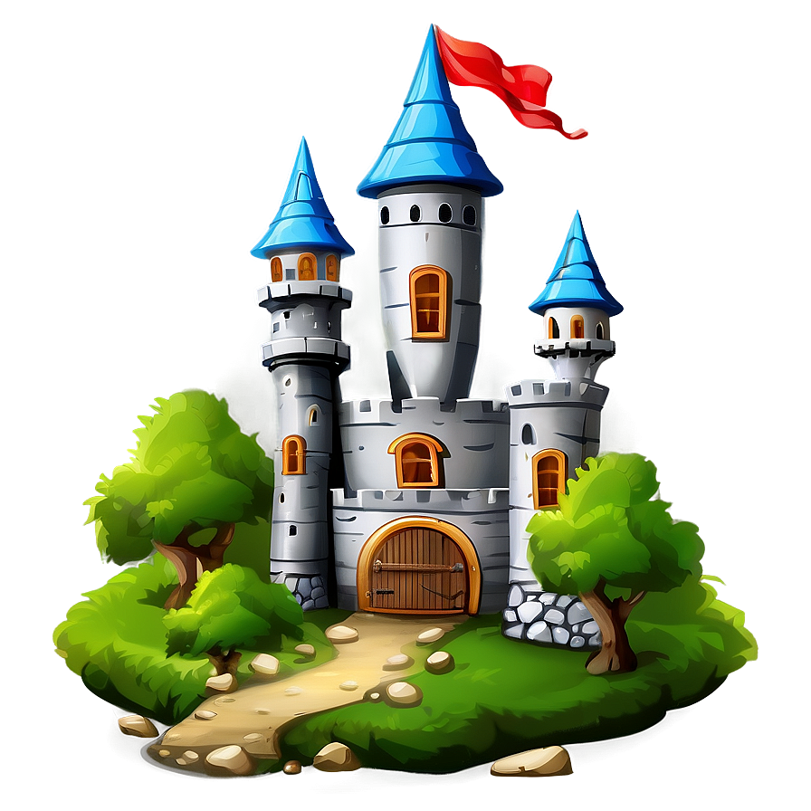 Cartoon Castle In Forest Png Jih PNG image