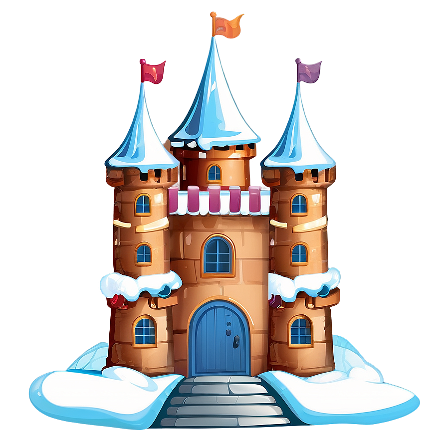 Cartoon Castle In Winter Png Kne PNG image