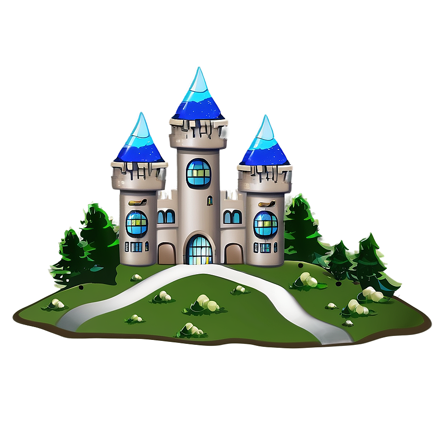 Cartoon Castle On Hill Png 06262024 PNG image