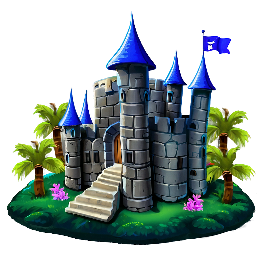 Cartoon Castle On Island Png 15 PNG image