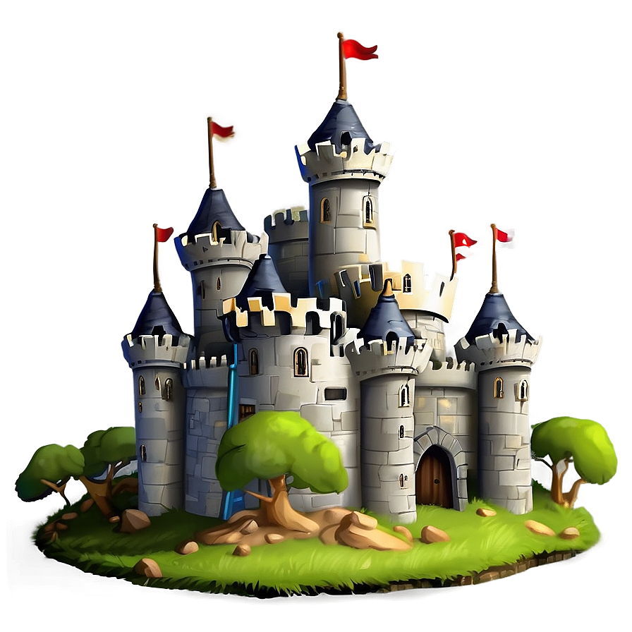 Cartoon Castle Under Siege Png 06262024 PNG image