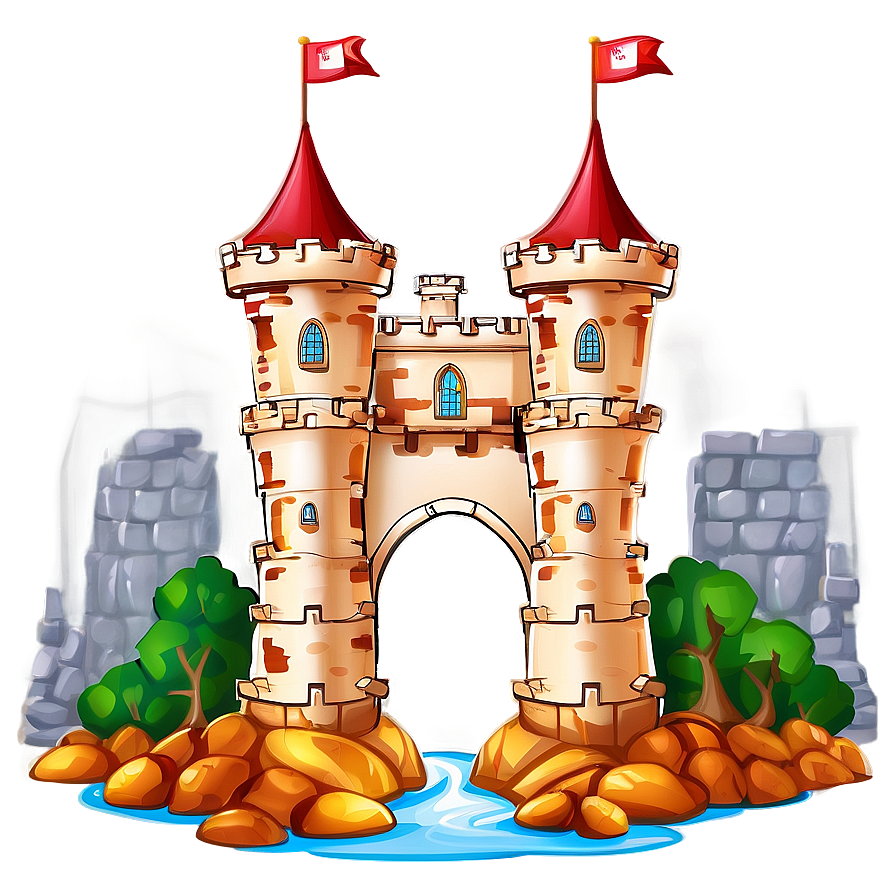 Cartoon Castle With Bridge Png Mvl PNG image