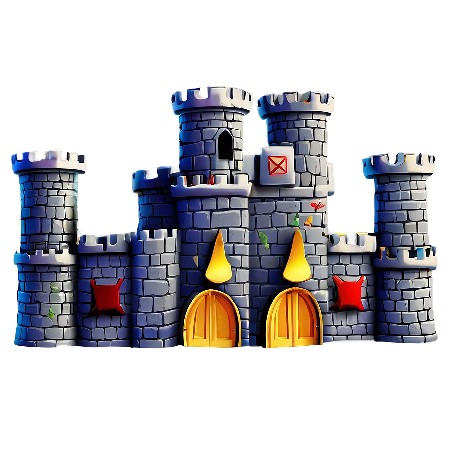 Cartoon Castle With Knights Png 06262024 PNG image