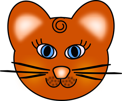 Cartoon Cat Face Illustration PNG image