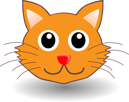 Cartoon Cat Face Illustration PNG image