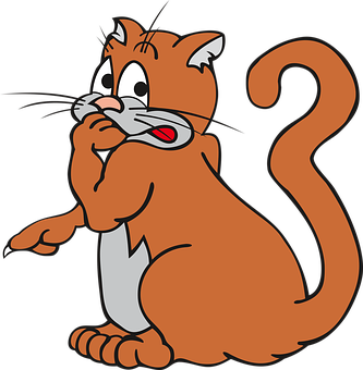 Cartoon Cat Gestureof Surprise PNG image