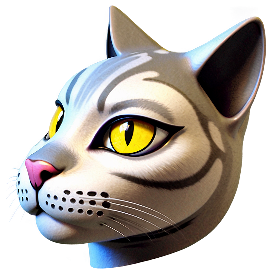 Cartoon Cat Head Graphic Png 06132024 PNG image