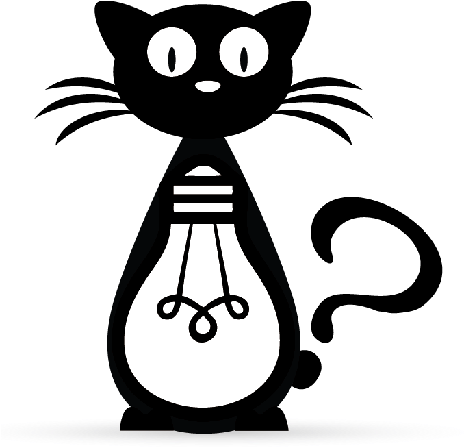 Cartoon Cat Lightbulb Illustration PNG image