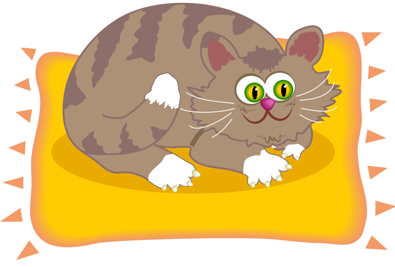 Cartoon Cat Restingon Pillow PNG image