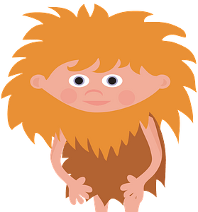 Cartoon Caveman Illustration PNG image