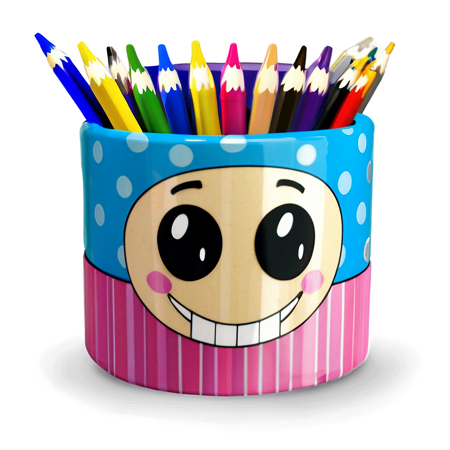 Cartoon Character Pencil Holder Png Qtw PNG image