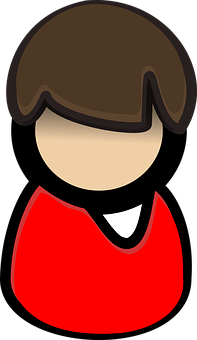 Cartoon Character Red Dress Brown Hair PNG image