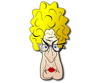 Cartoon Character Yellow Hair Glasses PNG image