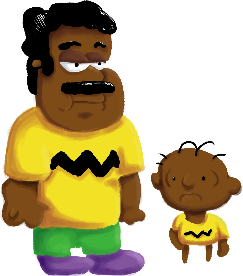 Cartoon Characters Yellow Shirts PNG image