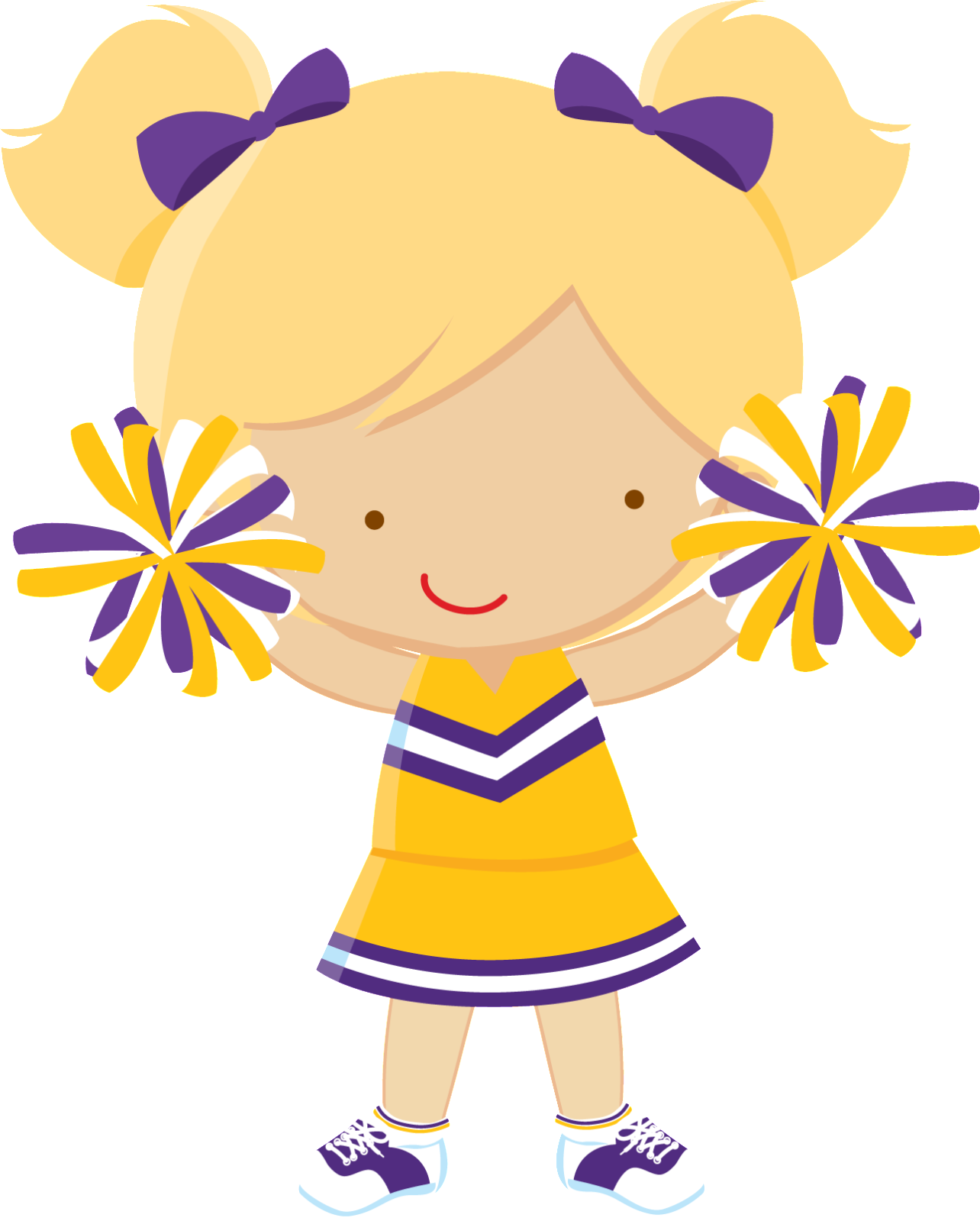 Cartoon Cheerleaderin Purpleand Yellow PNG image