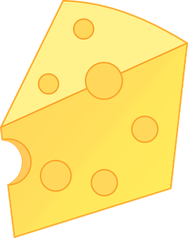 Cartoon Cheese Wedge PNG image