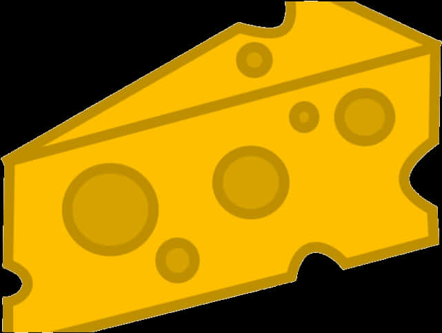 Cartoon Cheese Wedge Graphic PNG image