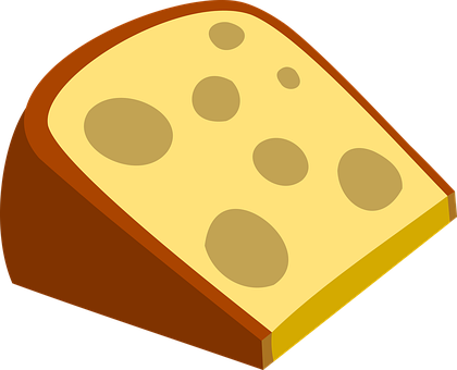 Cartoon Cheese Wedge Illustration PNG image