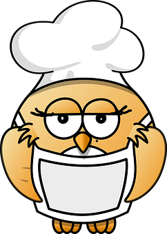 Cartoon Chef Owl PNG image