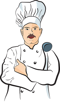 Cartoon Chef With Spoon PNG image