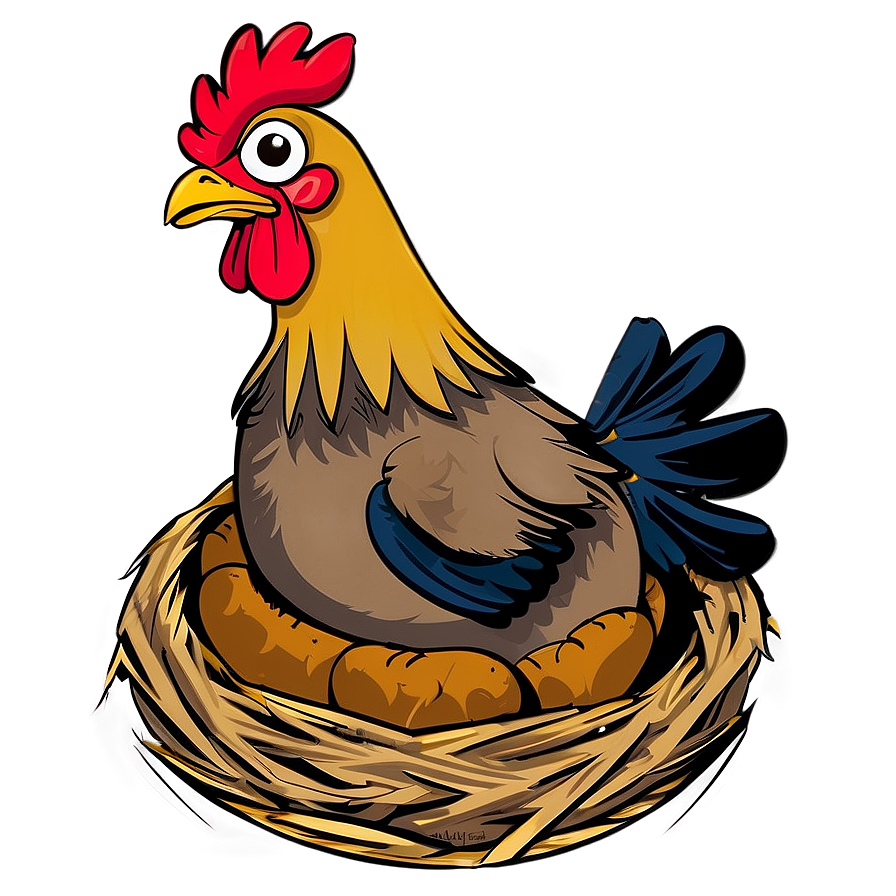 Cartoon Chicken In Nest Png 56 PNG image